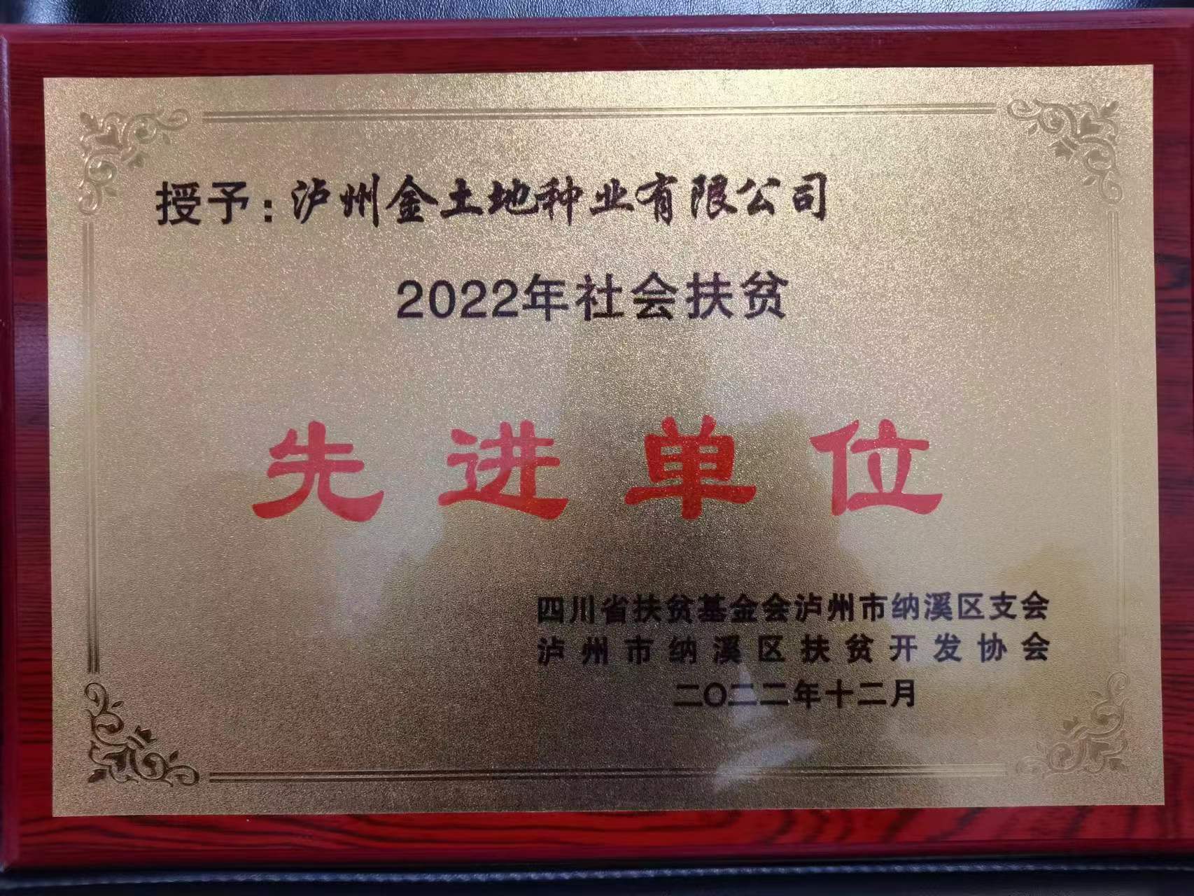 2022年社会扶贫先进单位